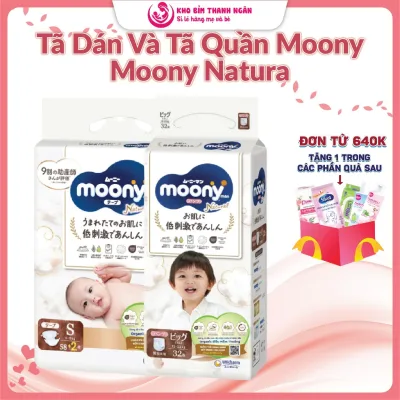 Bỉm Tã Dán / Tã Quần Moony Natura - Moony Trắng Siêu Mềm Dịu Nhẹ - Nhập Khẩu Từ Nhật Bản Đủ Size- Kho Bỉm Thanh Ngân