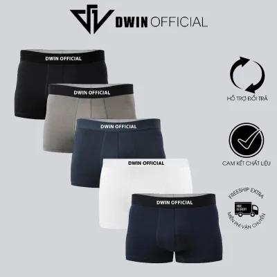 Combo 5 quần lót nam DWIN sịp đùi kháng khuẩn cao cấp boxer tam giác vải thun lạnh co dãn 4 chiều SP02A