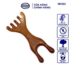 Lược Châm Cứu Hươu Bằng Gỗ Gõ Đỏ HAHANCO Giúp Lưu Thông Máu Mát Xa Toàn Thân - MH383
