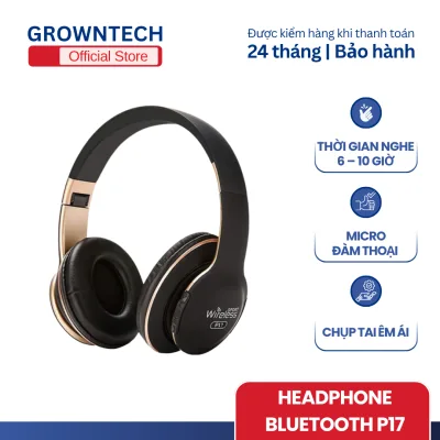 P17 Growntech Wireless Bluetooth Headset, Headphone with Microphone for Talking, High-Quality Sound