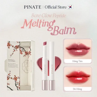 Son Dưỡng Bóng Làm Hồng Môi & Làm Đầy Môi Thuần Chay Pinate Bare Glow Peptide Melting Balm 1.8g