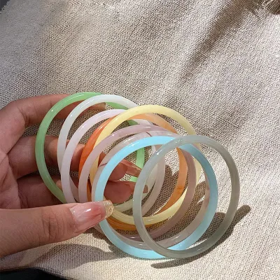 6mm Vintage Jingle Vòng Tay Nữ Tinh Tế Giả Ngọc Đá Mỏng Lắc Tay Trang Sức Thời Trang Bán Buôn