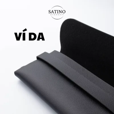 Túi da ví da đựng kính SATINO chuyên dụng chống trầy xước kính bảo vệ mắt kính [VÍ DA]