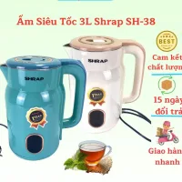 ẤM ĐUN NƯỚC SIÊU TỐC SHRAP SH-38 DUNG TÍCH 3 LÍT CÔNG SUẤT 1500W 2 LỚP CÁCH NHIỆT LÕI INOX 304 GIỮ NHIỆT CAO CẤP