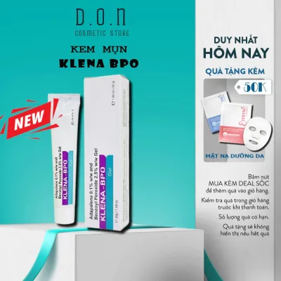 Kem Mụn Klena BPO Adapalene 0.1% vs Benzoyl Peroxide 2.5% 30gram Giảm Mụn Ẩn & Ngừa Thâm