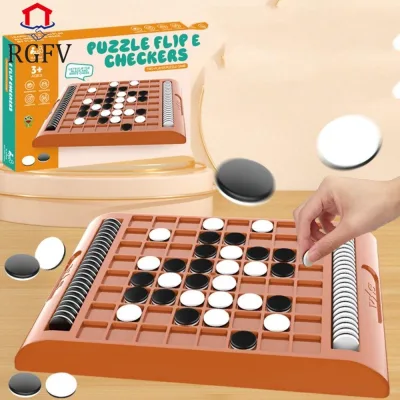 RGFV Kid Overturn Chess, Di Động Touch Flip Flip Black White Chess Board, Sáng Tạo Montessori Ngộ nghĩnh Tương Tác Cha Mẹ-Con Bảng Chiến Lược Đảo Ngược Tương Tác Trò Chơi Du Lịch