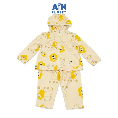 Bộ quần áo Dài có nón unisex cho bé hoạ tiết Sư Tử Vàng thun da cá - AICDBTFVPDWT - AIN Closet
