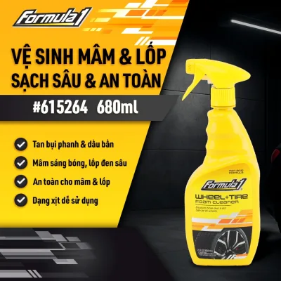 Bảo Dưỡng 2 Trong 1 Làm Sạch Mâm & Vỏ Xe Ô Tô Xe Tải Xe Máy Dạng Xịt FORMULA 1 615264 680ml Đánh Bay Bụi Bẩn Và Chăm Sóc