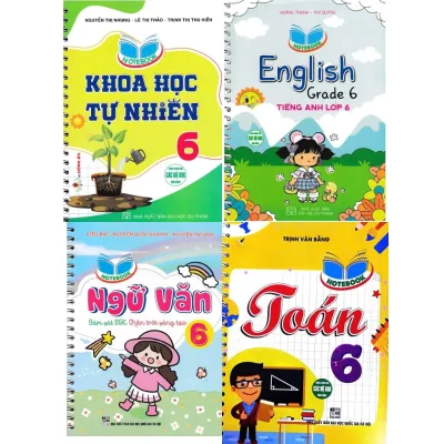 Sách - Combo Bộ 4 Cuốn Notebook: Toán - Văn - Anh - Khoa Học Tự Nhiên Lớp Lớp 6 (Bám Sát SGK chân trời sáng tạo) - HA