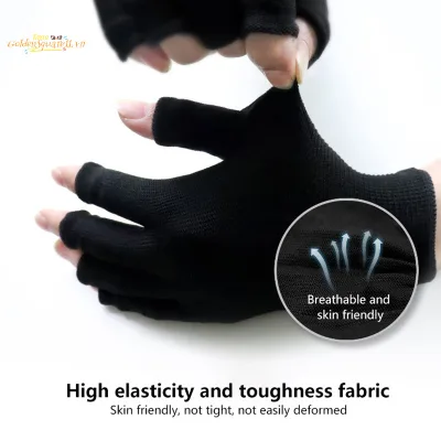 Goldens 1 Đôi Găng Tay Móng Tay Mỏng Chống Tia UV Đen Chống Tia UV Gel Ngón Tay Găng Tay Làm Móng Tay Nghệ Thuật Dụng Cụ LED Máy Sấy Móng Tay VN