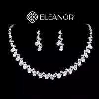 Dây chuyền bông tai nữ Eleanor Accessories bộ trang sức đính đá phụ kiện trang sức 4808