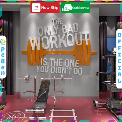 Tranh mica EPeBen dán tường nổi 3d hình WORKOUT động lực tập gym, decor Trang Trí phòng gym, fitness