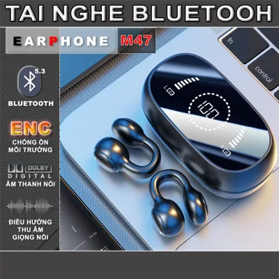 Tai Nghe Bluetooth M47 - ENS, TWS, Bluetooth 5.3 - Âm Thanh Vồm 9D, Chống Ồn Môi Trường, Thu Âm Định Hướng