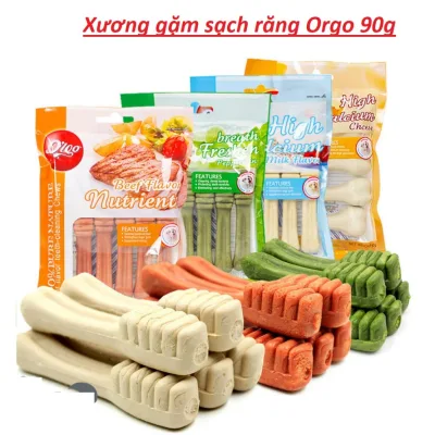Bánh Xương Orgo 90g Canxi Cho Chó Hỗ Trợ Sạch Răng, Chắc Khỏe Xương (4 Vị Bạc Hà, Bò, Sữa, Phô Mai)