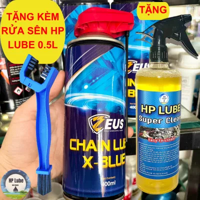 Zeus Premium X-Blue Non-Splash Motorcycle Chain Lubricant Green Beef Grease 400ml, Anti-Splash, Reduces Noise, Protects
