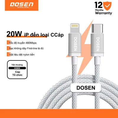 Dây Cáp DOSEN PD 20W Nối Đầu Type-C Sang Đầu Sạc Nhanh Hỗ Trợ Truyền Dữ Liệu 480Mbps