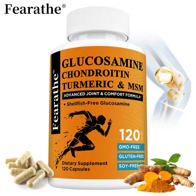 Thực phẩm chức năng Fearathe Glucosamine chứa chondroitin, nghệ và MSM, dạng viên nang hỗ trợ khớp