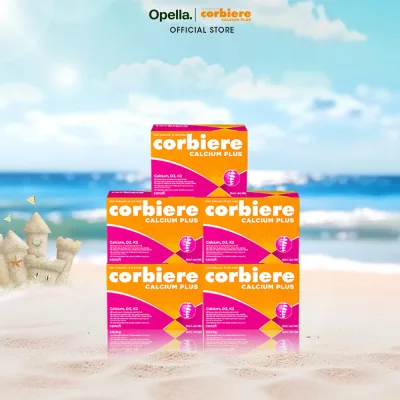 Bộ 5 Thực phẩm bảo vệ sức khỏe Corbiere Calcium Plus Mới - Canxi hữu cơ + D3 + K2