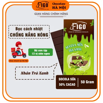 Milk Chocolate Mứt Matcha Hộp 20gr/ 50gr FIGO, Socola nhân Mứt Dâu tan chảy, Đồ ăn vặt siêu ngon, chất lượng, ĂN LÀ NGHIỀN