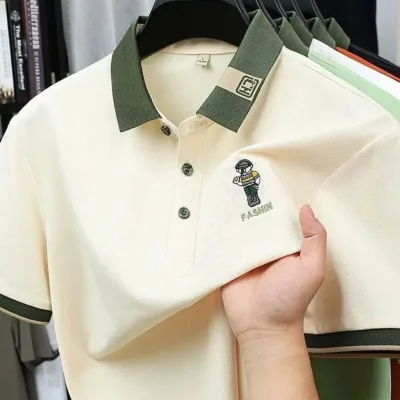 2026 Mới Hợp Thời Trang Nam Phong Cách Mới Slim-fit Nam Mỹ Áo Thun Ngắn Tay Ve Áo Thời Trang Ngoài Trời Áo Sơ Mi polo Hợp Thời Trang Hợp Thời Trang
