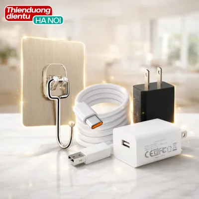 Phụ kiện cho quạt, Củ sạc - Cáp sạc siêu dài 2M - Móc dán treo tường