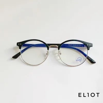 Mắt kính nửa viền Clubmaster dáng tròn, kính chống ánh sáng xanh ELIOT kiểu dáng thời trang có thể thay tròng cận