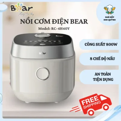 Nồi cơm Bear RC-4H40Y 1.5L Công Suất 800W, Nấu Cơm Cháo Súp Đa Chức Năng Tiện Lợi - Nhà Bếp Kim Quỳnh