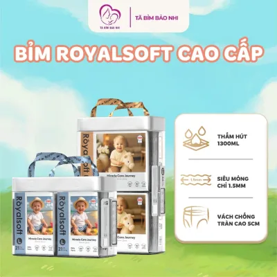Bỉm Royalsoft cao cấp, bỉm mỏng đóng đêm thoải mái, Đủ size từ NB - 4XL, tã chính hãng cho bé