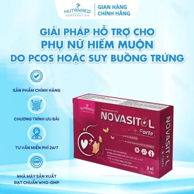 Novasitol Forte hỗ trợ bổ sung Myo-inositol, vitamin và khoáng chất cần thiết cho phụ nữ thả bầu (30 viên) - Nutramed