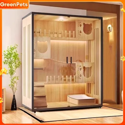 Tủ Nhà Gỗ Villa Cho Mèo 3 Tầng Sang Trọng - Không Gian Vui Chơi Đa Năng Cho Nhiều Mèo