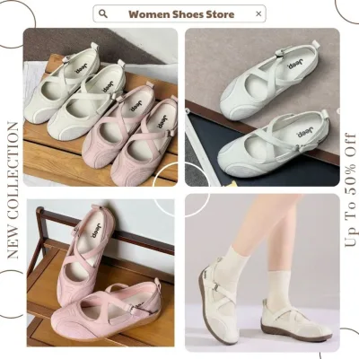 Giày Jeep Nữ, Giày Búp Bê Mary Jane Quai Chéo Phong Cách Vintage Xinh Xắn Dễ Thương | EP
