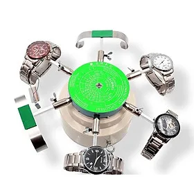 Bàn xoay điện 6 chấu lên cót đồng hồ cơ khí