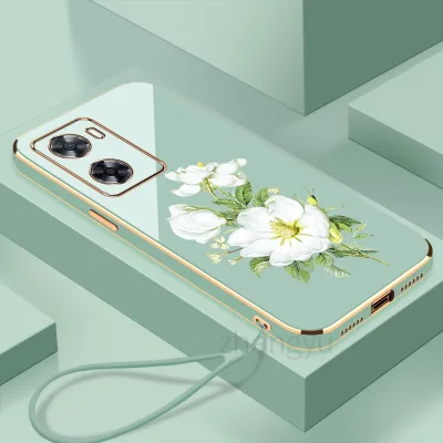 Ốp điện thoại hình hoa nhài OPPO A57 2022 4G OPPO A77 2022 4G Vỏ điện thoại SoftCase Vỏ điện thoại mịn mạ điện siêu mỏng có cạnh góc phải Vỏ điện thoại silicon chống sốc hoa