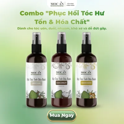 Moc an Haircare Grapefruit Essential Oil Hair Spray Combo 120ml - Supports the Care of Dry, Damaged Hair, Permed and Dyed Hair, Making Hair Soft, Smooth and Well-Organized.