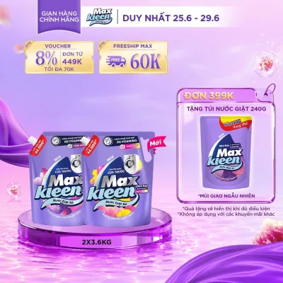 Combo 2 Nước giặt xả cho máy giặt cửa trước 3.6kg: Hương Nước Hoa Huyền Diệu + Hương Dấu Ấn Ngọt Ngào