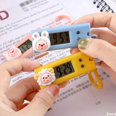 🏵️🏵️Dễ Thương Loopy Mini Di Động Đồng Hồ Điện Tử Kỹ Thuật Số Thời Gian Hiển Thị Đồng Hồ Sinh Viên Móc Khóa Đồng Hồ Di