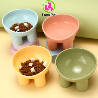Bát ăn đơn chống gù cho chó mèo Luna Pet BA19 - Bát ăn nhựa cổ cao chống gù cho thú cưng