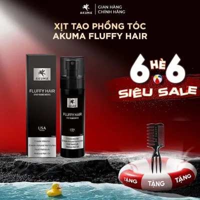 Xịt tạo phồng tóc AKUMA FLUFFY HAIR 120ml Làm phồng tóc, kiềm dầu ngăn ngừa bết tóc, dùng cho cả nam nữ