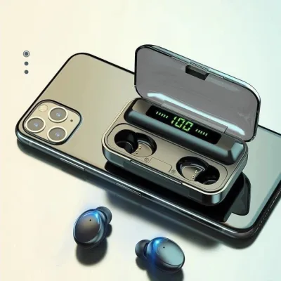 Tai nghe gaming không dây F9 Pro , Thiết kế sang trọng nhỏ gọn , Âm thanh sống động , Pin trâu , Dock sạc kiêm sạc dự phòng