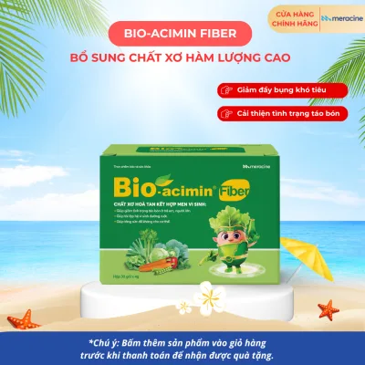 Cốm vi sinh Bio acimin Fiber bổ sung chất xơ tự nhiên cải thiện tình trạng táo bón hộp 30 gói