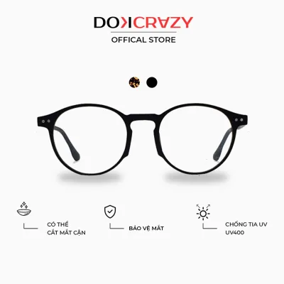 Dokcrazy Dano Men's and Women's Round Glasses Frames Made of Ultra-Light Plastic, Classic Korean Fashion