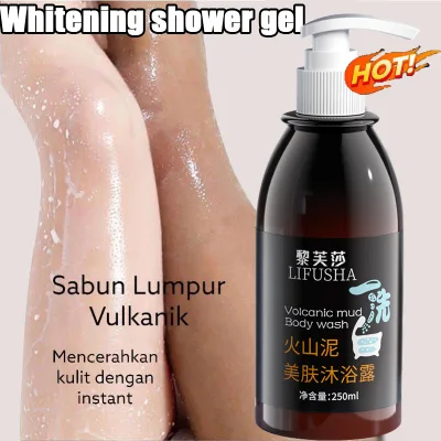 250ml Whitening Bath Gel Whitening Soap Volcanic Mud Bath Gel Whole Body Whitening Moisturizing Skin Nutrition Improve Gently Lightening Skin Personal Care