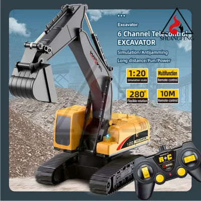 Đồ Chơi Máy Xúc Điều Khiển Từ Xa Cho Trẻ Em 1:20 Hợp Kim 6 Chiều Kỹ Thuật Máy Xúc Ô Tô Đồ Chơi Trẻ Em