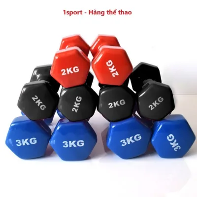 Tạ tay lõi gang bọc cao su 10kg 9kg 8kg 7kg 6kg 5kg 4kg 3kg 2kg 1.5kg 1kg 0.5kg tập gym yoga pilate