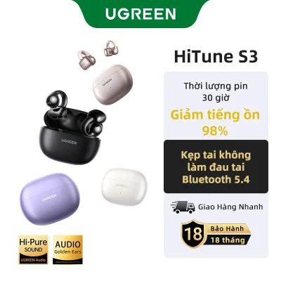 HiTune S3 Tai Nghe Không Dây Thật Tai Kẹp Bluetooth5.4 UGREEN , Tai Nghe Nhét Tai Âm Thanh Mở , Thời Lượng Pin 30 giờ, IPX5