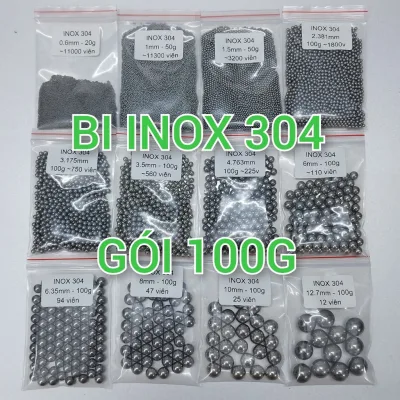 Bi inox 304 size 1~10 mm sử dụng trong thiết bị y tế, thực phẩm, gia dụng, linh kiện, đánh bóng...