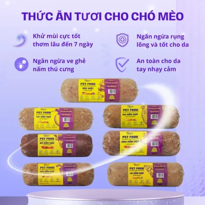 Thức Ăn Cho Chó Mèo MASTERCARE Thịt Tươi Raw Food 7 Vị Thức Ăn Cho Bé 500g