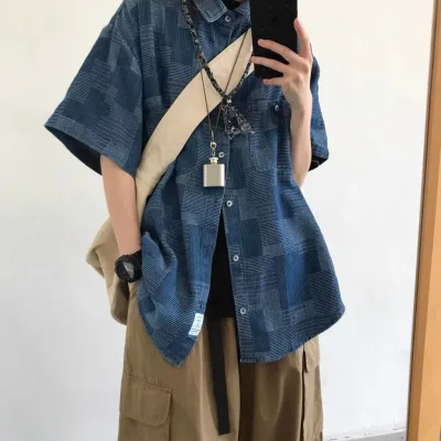 Áo sơ mi nam nữ ngắn tay phong cách retro thời trang mùa hè giản dị dành cho nam fashion top áo nam đẹp simple áo sơ mi nam form rộng hàn quốc áo thời trang nam