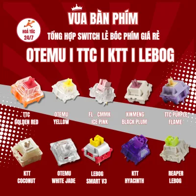 Tổng hợp switch | trục bàn phím giá rẻ khi mua 2 switch trở lên của hãng aula , lebog , yunzii, akko