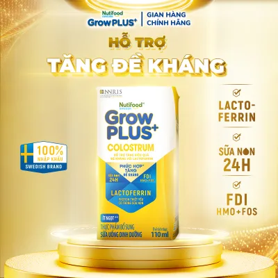 Combo of 2 Boxes of 24 Boxes of Nutifood Sweden Growplus+ Colostrum Lactoferrin Ready-To-Drink Powdered Milk 110ml
